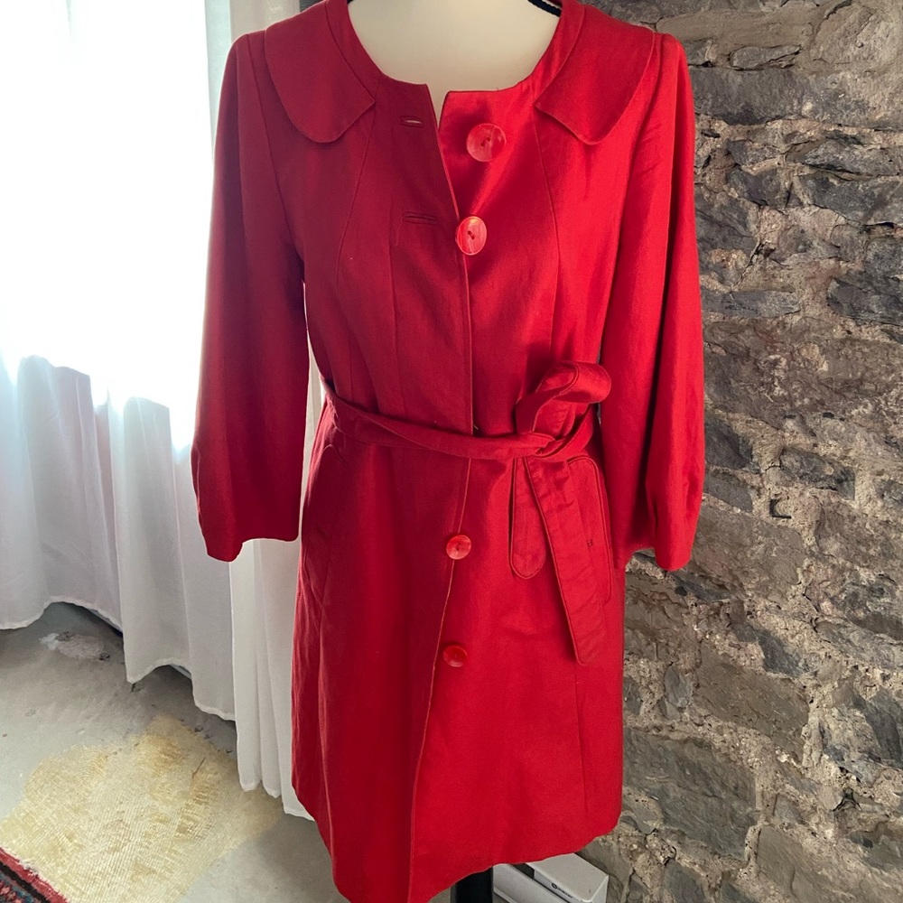 H&M red light trench coat lined 3/4 sleeves